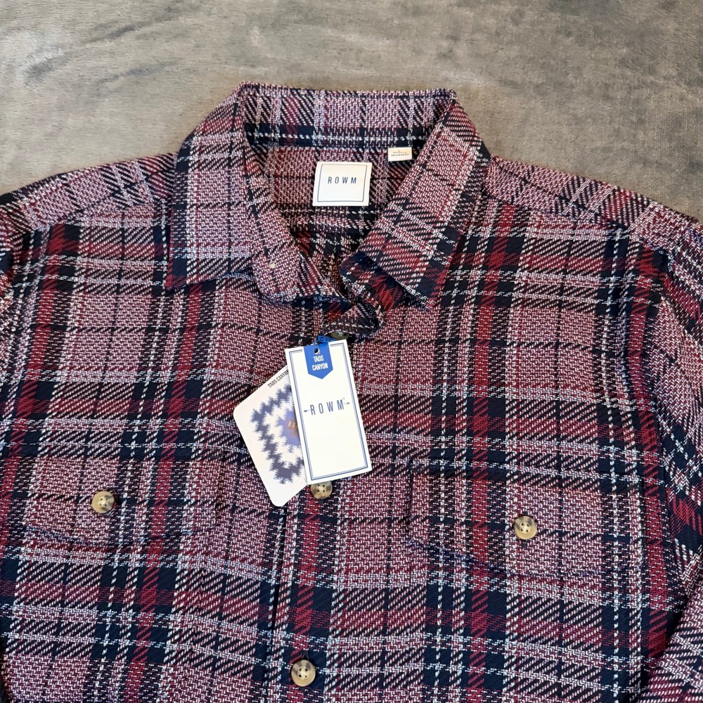 ROWM Taos Canyon Heavyweight Plaid Cotton Flannel Shirt Jacket Mens Large NWT